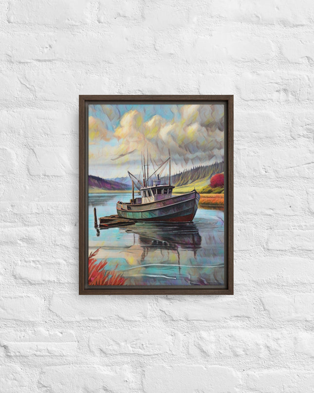 Home Port - Digital Art - Framed canvas - FREE SHIPPING