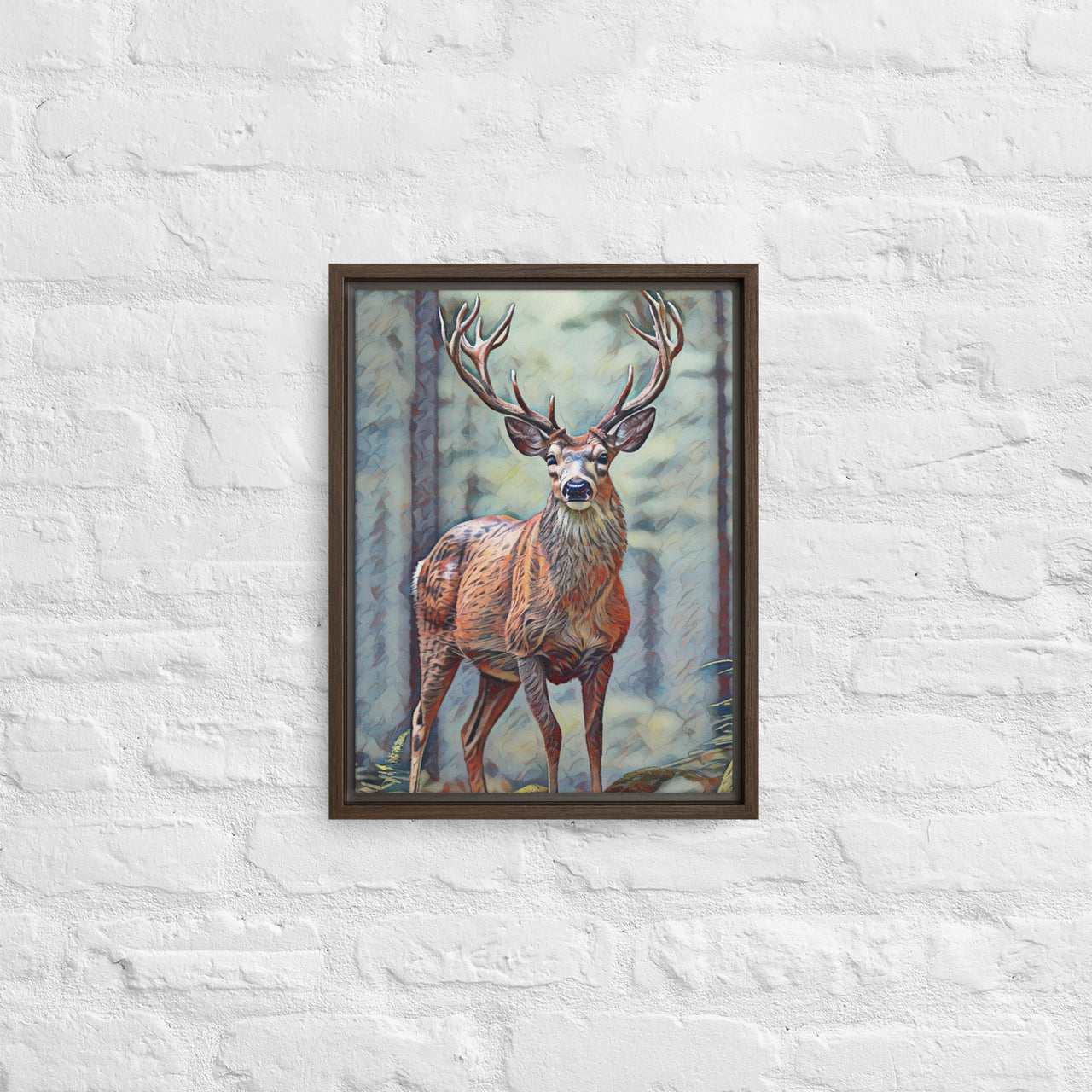 Oregon Deer - Digital Art - Framed canvas - FREE SHIPPING