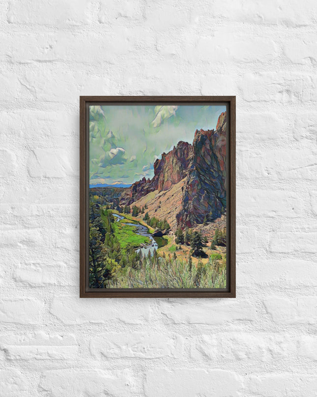Smith Rock - Digital Art - Framed canvas - FREE Shipping