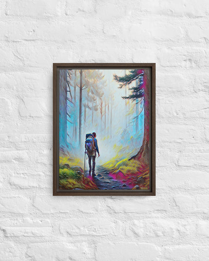Hiking the Oregon Woods - Digital Art - Framed canvas - FREE SHIPPING