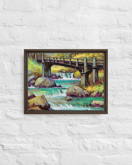 Oregon Bridge - Digital Art - Framed canvas - FREE SHIPPING