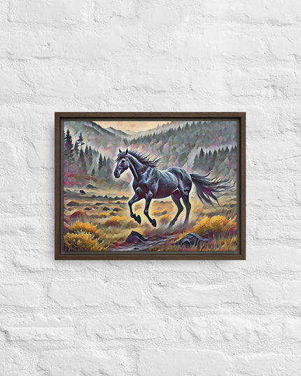 Oregon Running Horse - Digital Art - Framed canvas - FREE SHIPPING