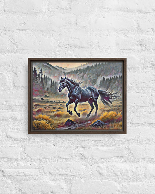 Oregon Running Horse - Digital Art - Framed canvas - FREE SHIPPING