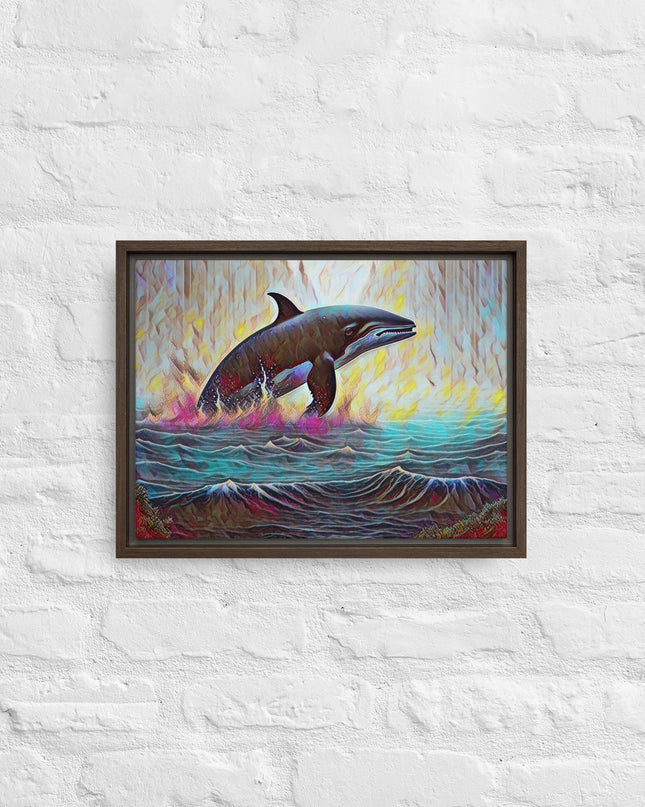 Pacific Northwest Orca - Digital Art - Framed canvas - FREE SHIPPING