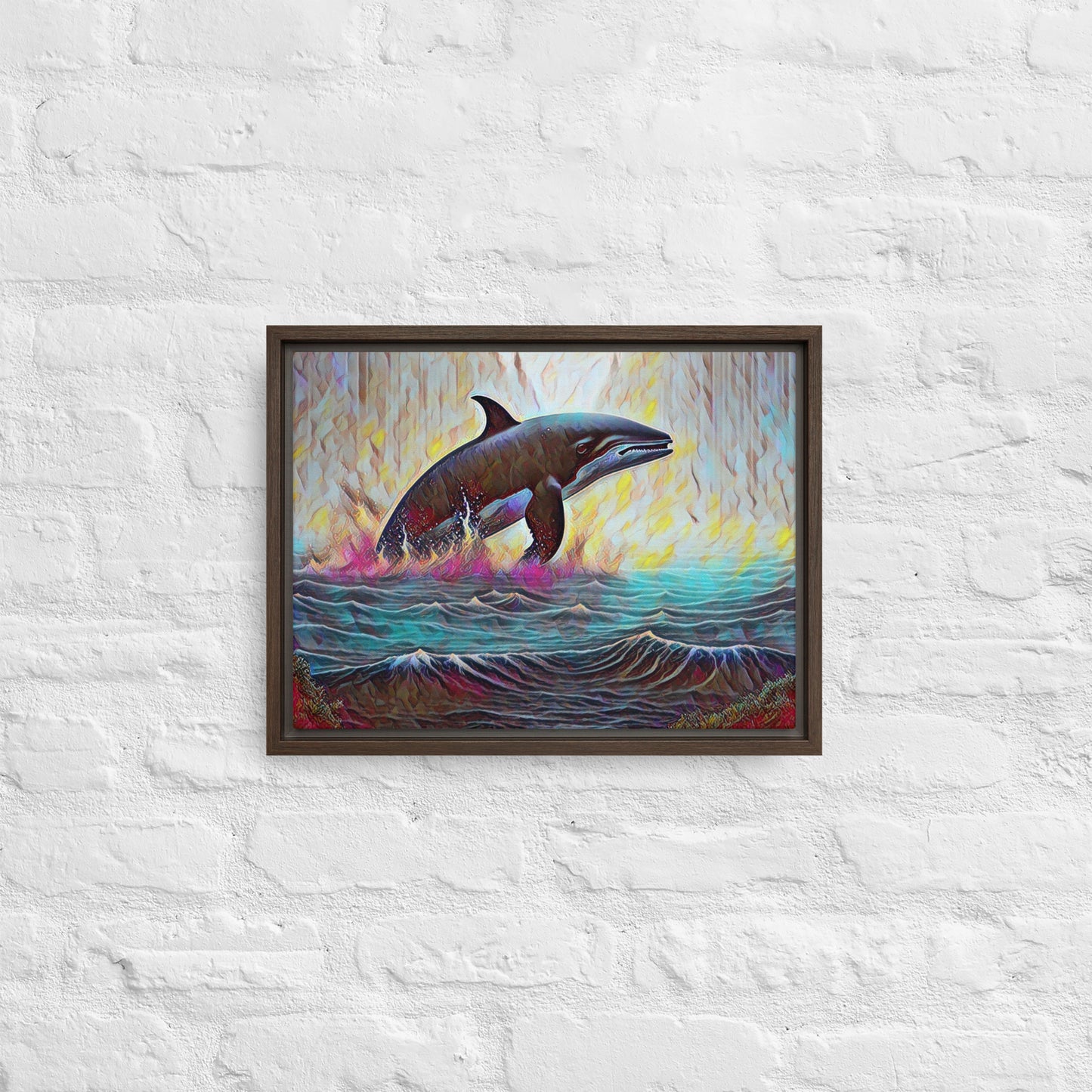 Pacific Northwest Orca - Digital Art - Framed canvas - FREE SHIPPING