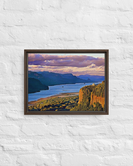 Columbia River Gorge - Digital Art - Framed canvas - FREE SHIPPING