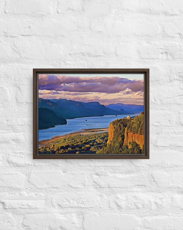 Columbia River Gorge - Digital Art - Framed canvas - FREE SHIPPING