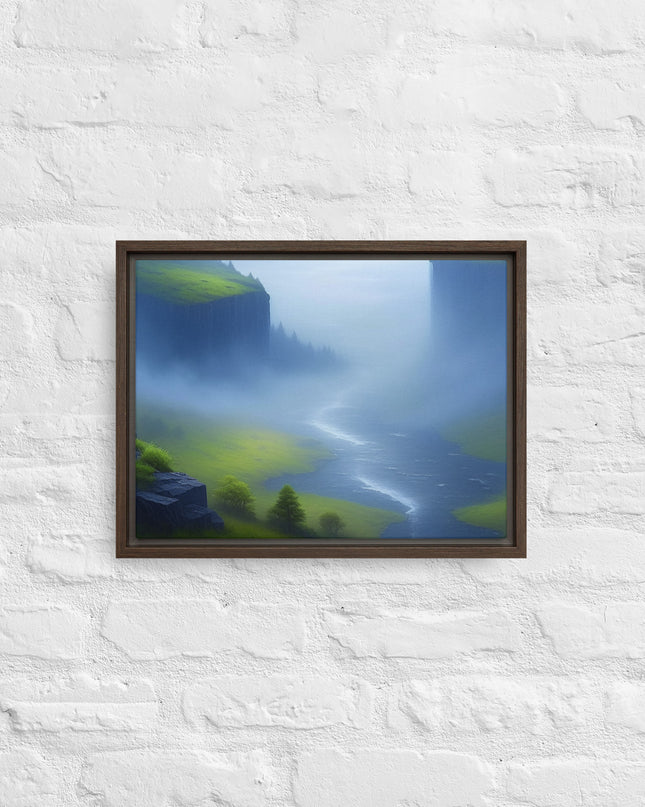 Foggy River - Digital Art - Framed canvas - FREE SHIPPING