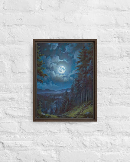 Moon Light in Oregon - Digital Art - Framed canvas - FREE SHIPPING