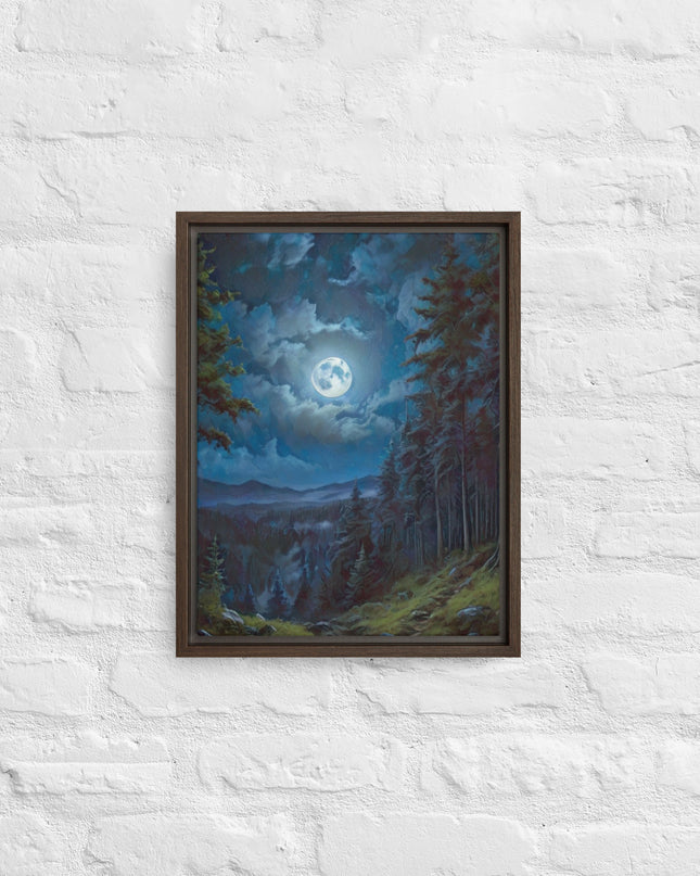 Moon Light in Oregon - Digital Art - Framed canvas - FREE SHIPPING