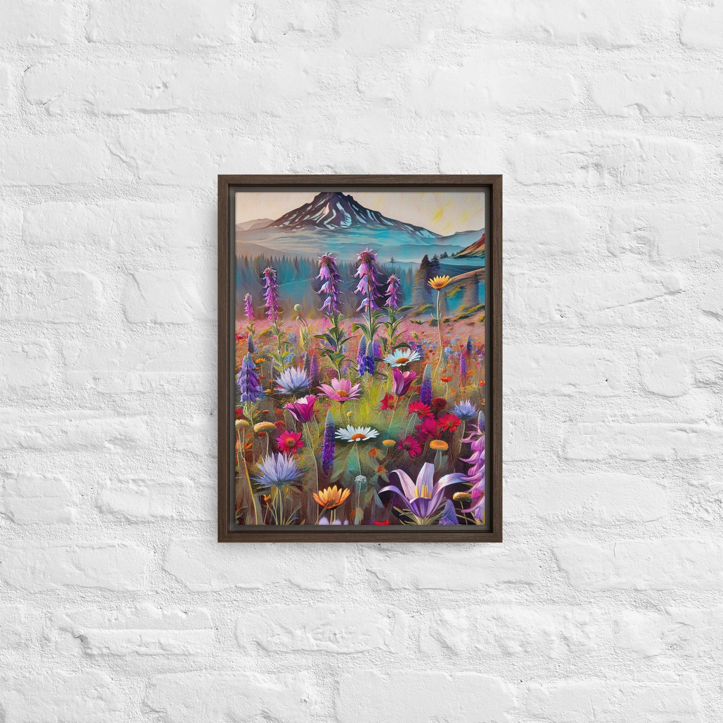 Oregon Wildflowers - Digital Art - Framed canvas - FREE SHIPPING