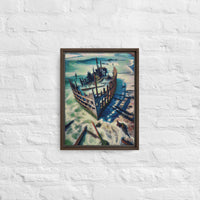 Thumbnail for Ship Wreck on the Oregon Coast - Digital Art - Framed canvas - FREE SHIPPING
