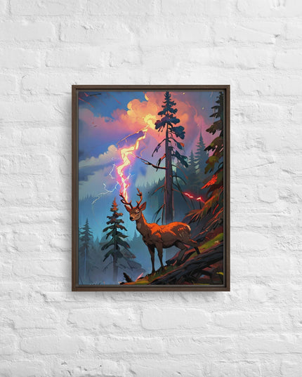Oregon Lightning Strike - Digital Art - Framed canvas - FREE SHIPPING