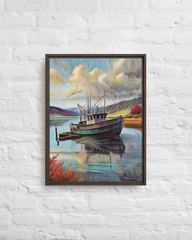 Home Port - Digital Art - Framed canvas - FREE SHIPPING