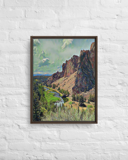 Smith Rock - Digital Art - Framed canvas - FREE Shipping
