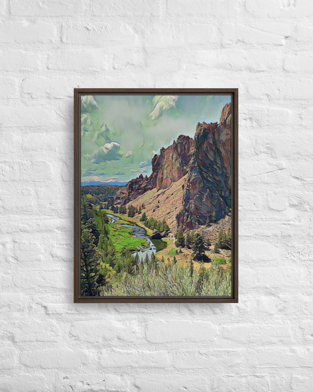Smith Rock - Digital Art - Framed canvas - FREE Shipping