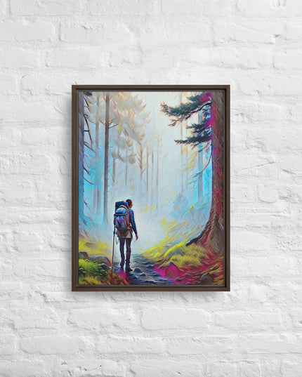 Hiking the Oregon Woods - Digital Art - Framed canvas - FREE SHIPPING