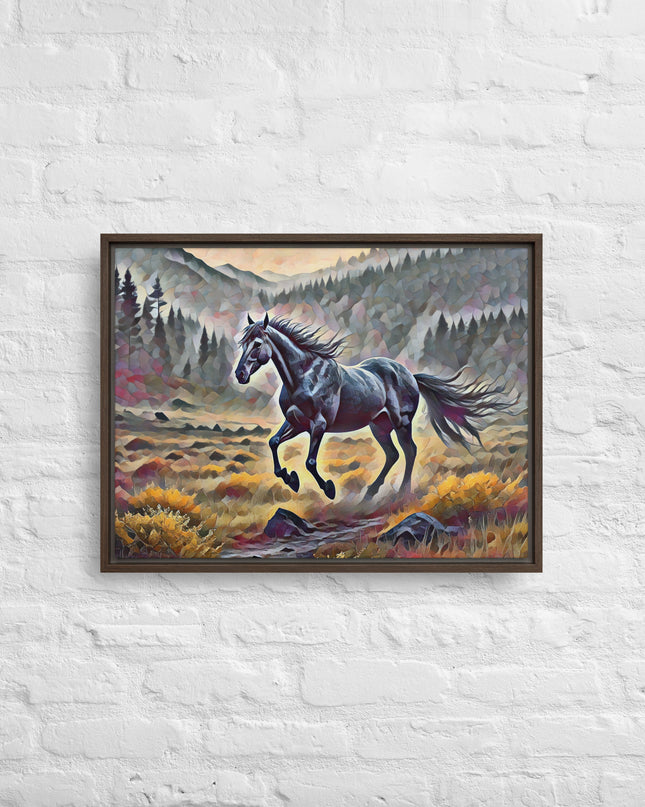 Oregon Running Horse - Digital Art - Framed canvas - FREE SHIPPING