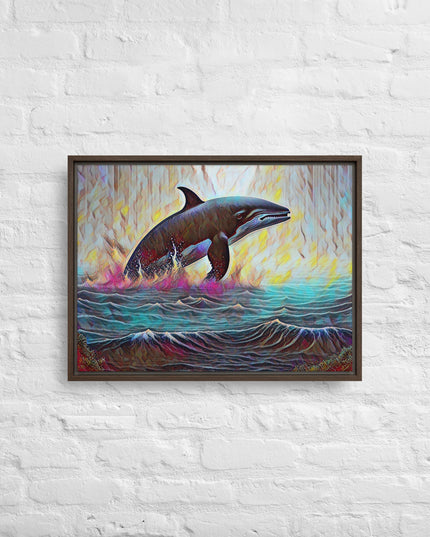 Pacific Northwest Orca - Digital Art - Framed canvas - FREE SHIPPING