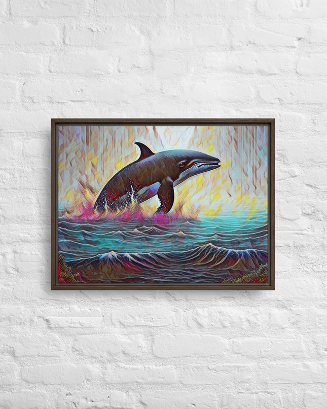 Pacific Northwest Orca - Digital Art - Framed canvas - FREE SHIPPING