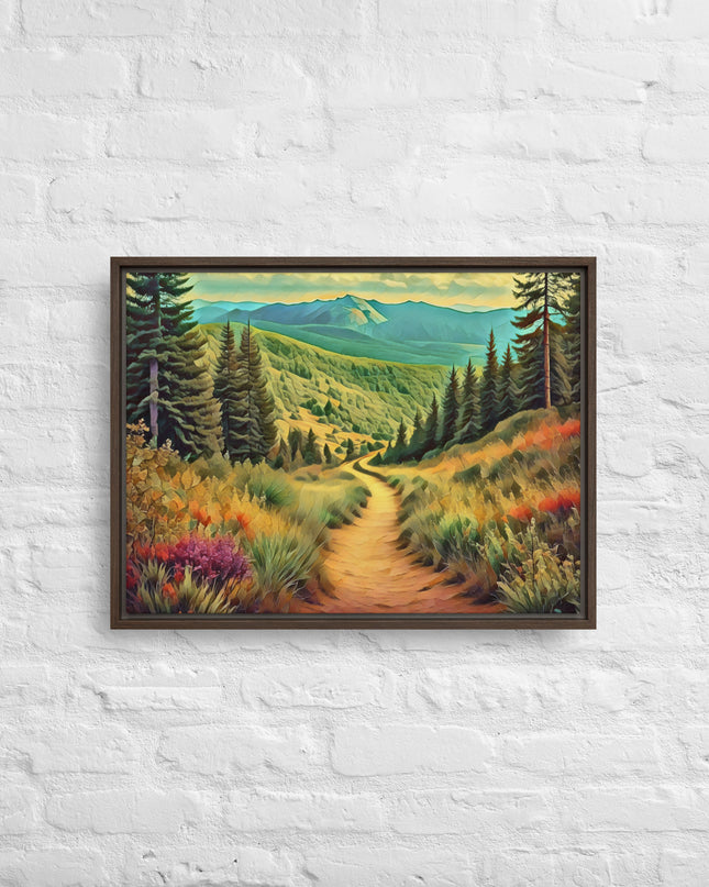 Hiking Oregon - Digital Art - Framed canvas - FREE SHIPPING