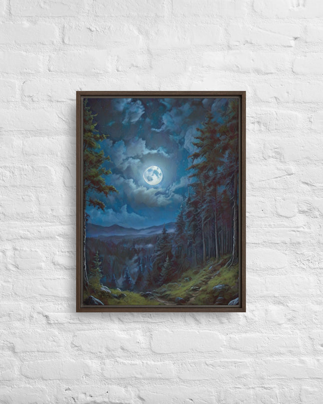 Moon Light in Oregon - Digital Art - Framed canvas - FREE SHIPPING