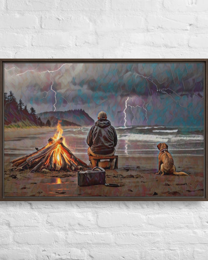 Bonfire in the Storm Digital Art - Framed canvas - FREE Shipping