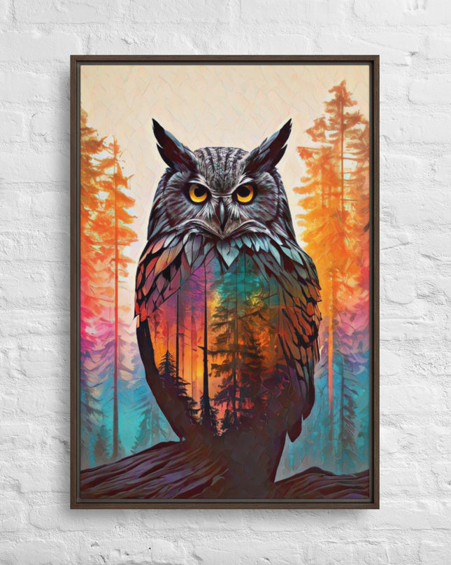 Oregon Owl - Digital Art - Framed canvas - FREE Shipping