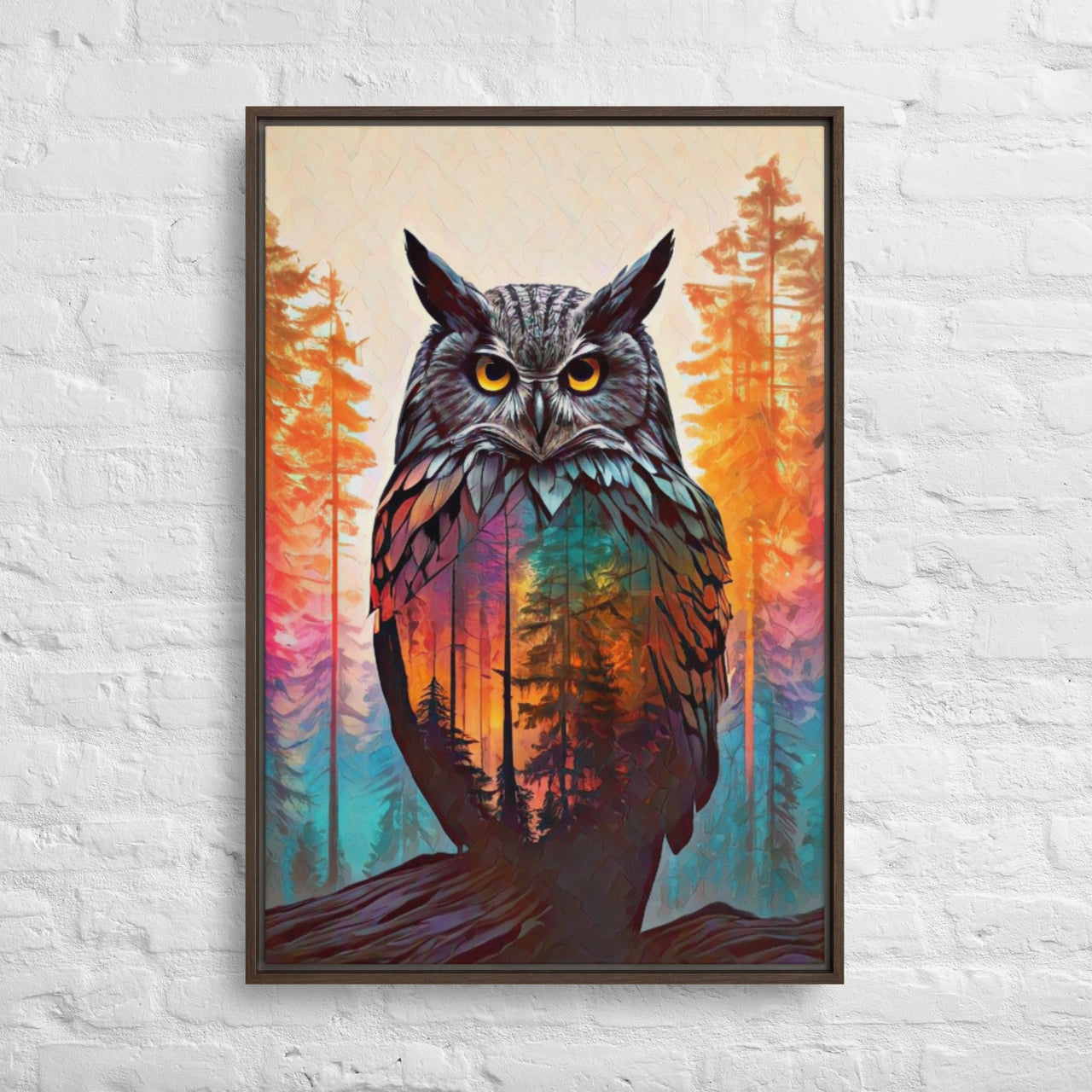 Oregon Owl - Digital Art - Framed canvas - FREE Shipping