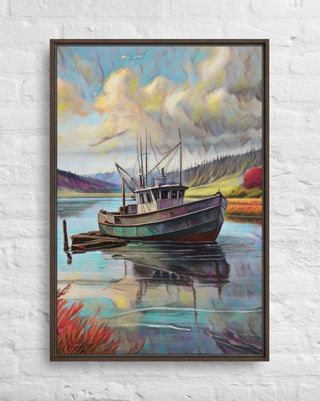 Home Port - Digital Art - Framed canvas - FREE SHIPPING