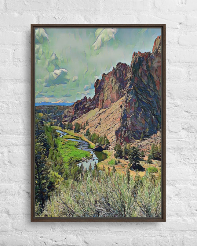 Smith Rock - Digital Art - Framed canvas - FREE Shipping