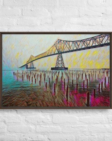Astoria Bridge - Digital Art - Framed canvas - FREE SHIPPING