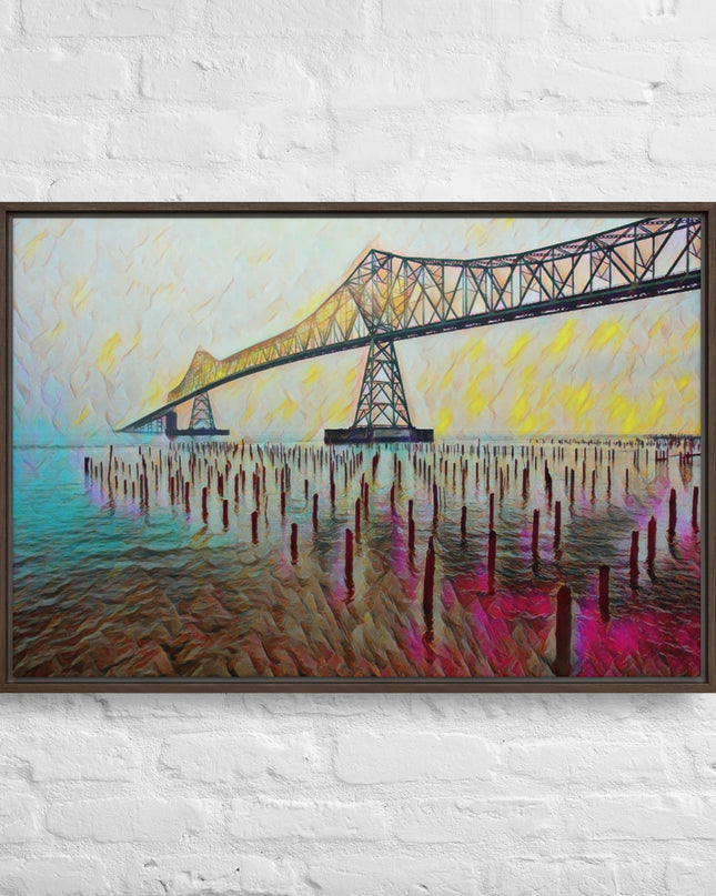 Astoria Bridge - Digital Art - Framed canvas - FREE SHIPPING