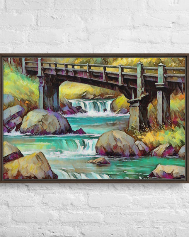 Oregon Bridge - Digital Art - Framed canvas - FREE SHIPPING