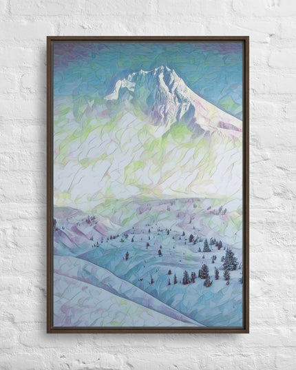 Mount Hood - Digital Art - Framed canvas - FREE SHIPPING