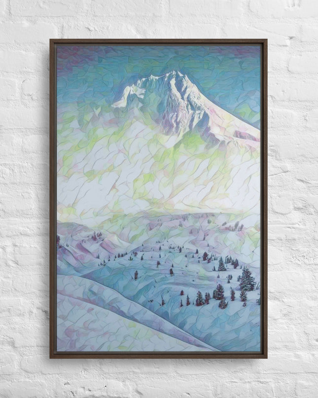 Mount Hood - Digital Art - Framed canvas - FREE SHIPPING