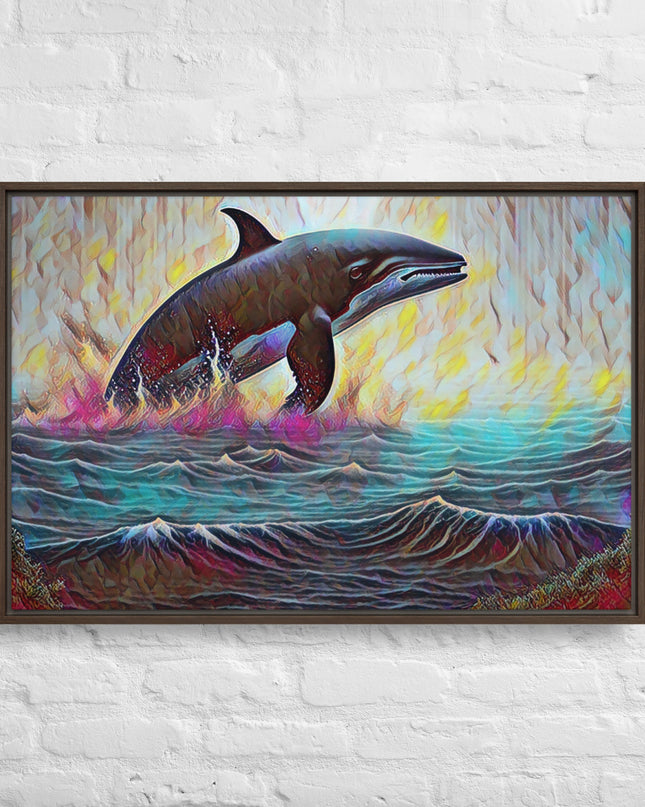 Pacific Northwest Orca - Digital Art - Framed canvas - FREE SHIPPING