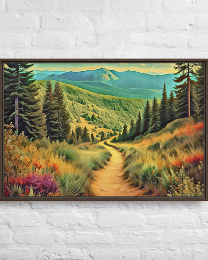 Hiking Oregon - Digital Art - Framed canvas - FREE SHIPPING