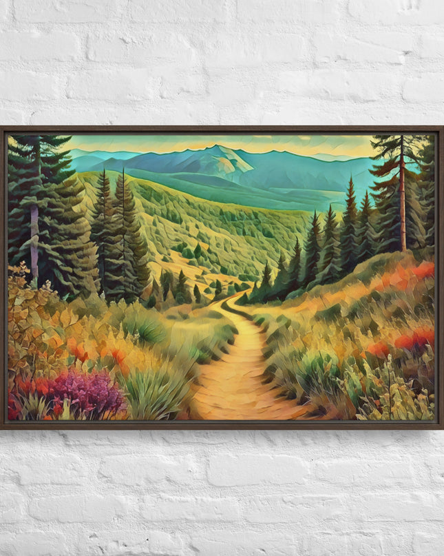 Hiking Oregon - Digital Art - Framed canvas - FREE SHIPPING