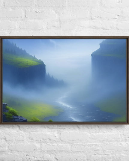 Foggy River - Digital Art - Framed canvas - FREE SHIPPING