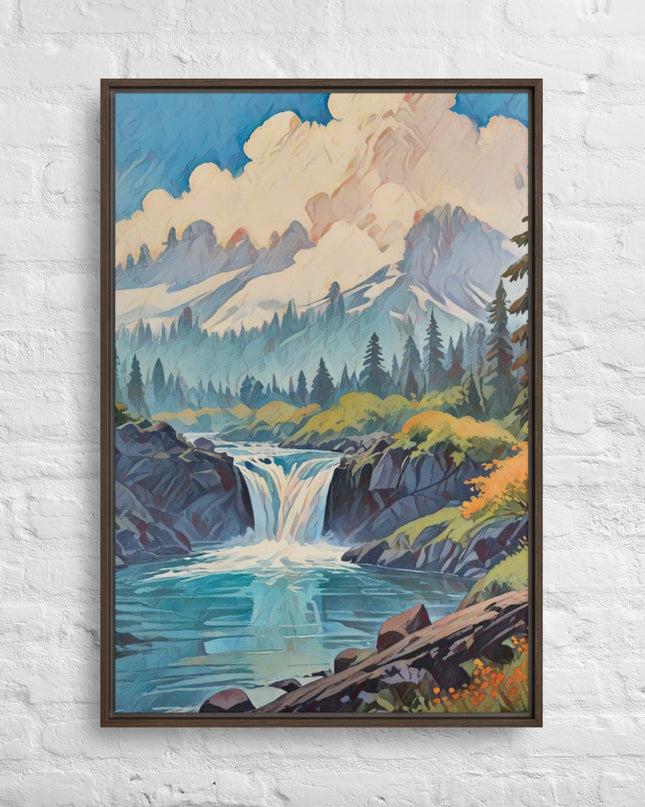 Oregon Hidden Pool - Digital Art Framed canvas - FREE SHIPPING