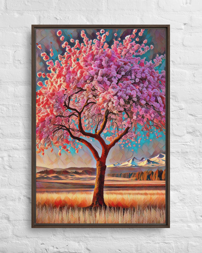 Oregon Cherry Blossoms - Digital Art - Framed canvas - FREE SHIPPING