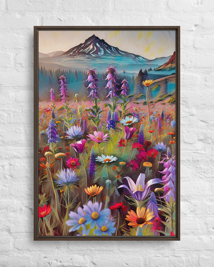 Oregon Wildflowers - Digital Art - Framed canvas - FREE SHIPPING
