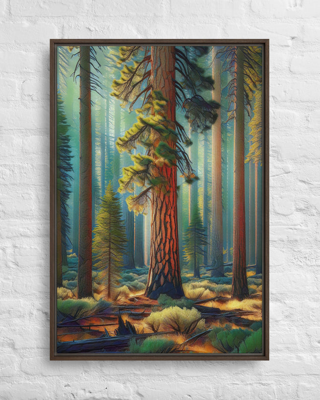 Ponderosa Pine - Digital Art - Framed canvas - FREE SHIPPING