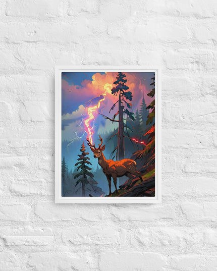Oregon Lightning Strike - Digital Art - Framed canvas - FREE SHIPPING