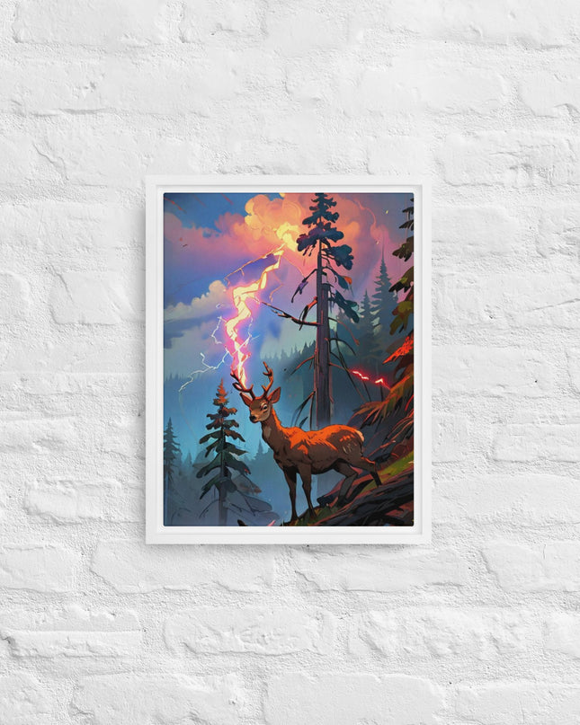 Oregon Lightning Strike - Digital Art - Framed canvas - FREE SHIPPING