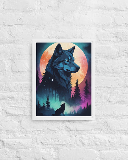 Lone Wolf - Digital Art - Framed canvas - FREE SHIPPING