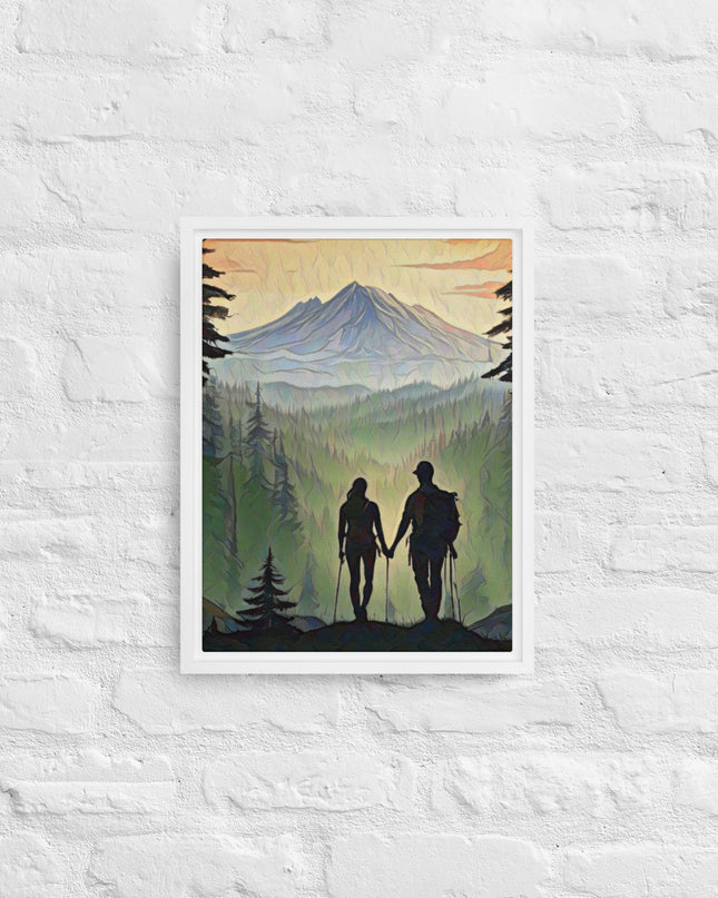 Oregon Hikers - Digital Art - Framed canvas - FREE SHIPPING