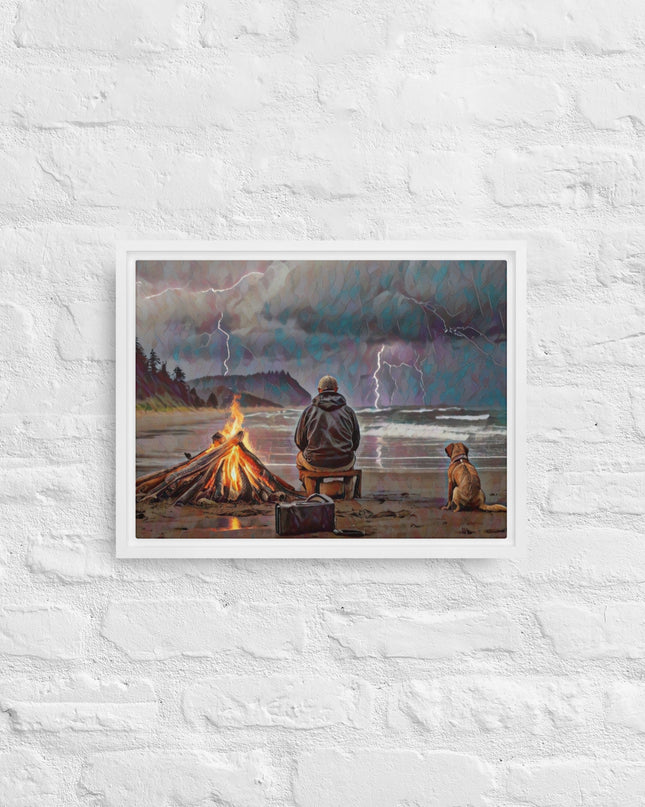 Bonfire in the Storm Digital Art - Framed canvas - FREE Shipping