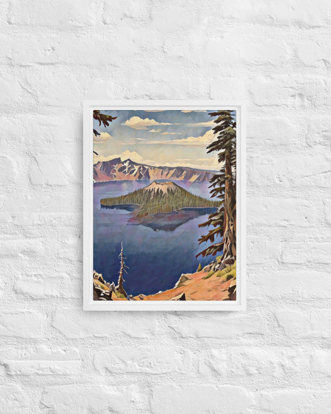 Crater Lake - Digital Art - Framed canvas - FREE SHIPPING